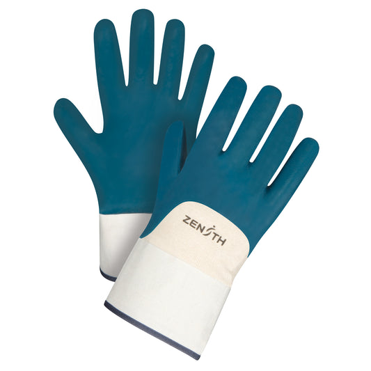 Zenith Safety Products Heavyweight Safety Cuff Gloves, 10/X-Large, Nitrile Coating, Cotton Shell