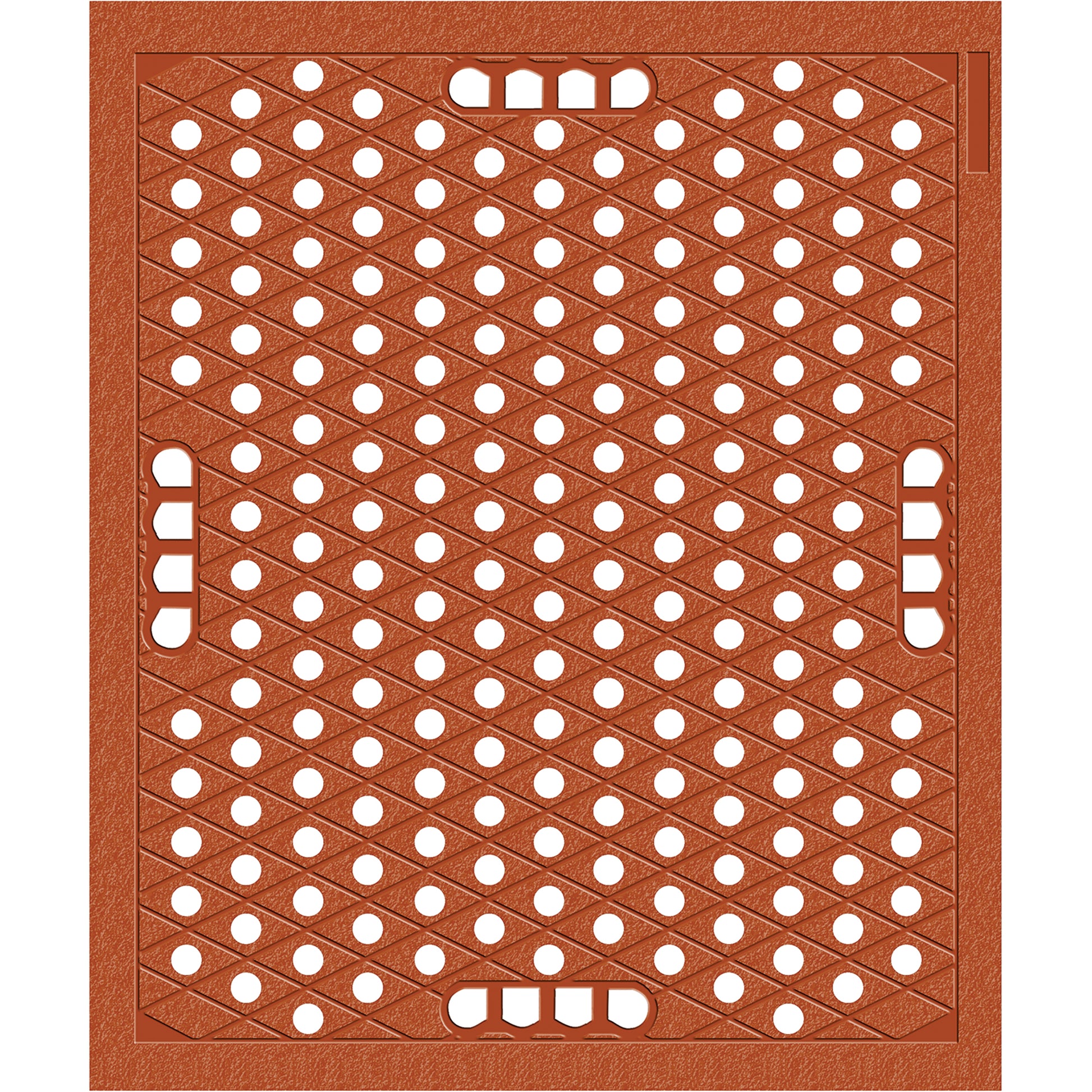 Wearwell Grade "A" No. 482 Mats, Slotted, 2-1/2' x 5' x 1/2", Brown, Nitrile
