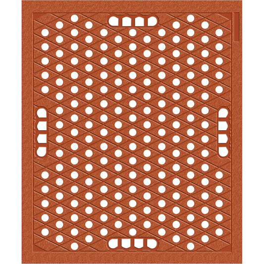 Wearwell Grade "A" No. 482 Mats, Slotted, 2-1/2' x 5' x 1/2", Brown, Nitrile