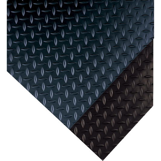 Wearwell Runner No. 385 Mats, Diamond, 4' x 75' x 3/16", Black, PVC
