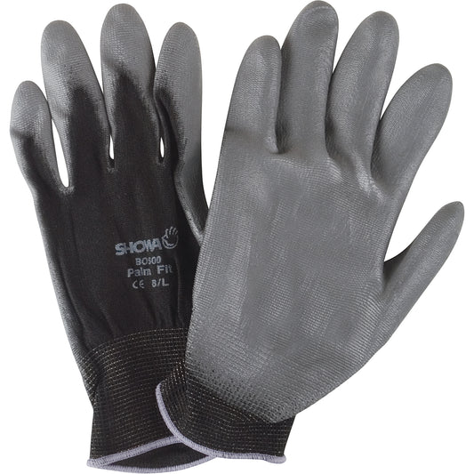 Showa Hi-Tech Assembly Gloves, 8/Large, Polyurethane Coating, 13 Gauge, Nylon Shell