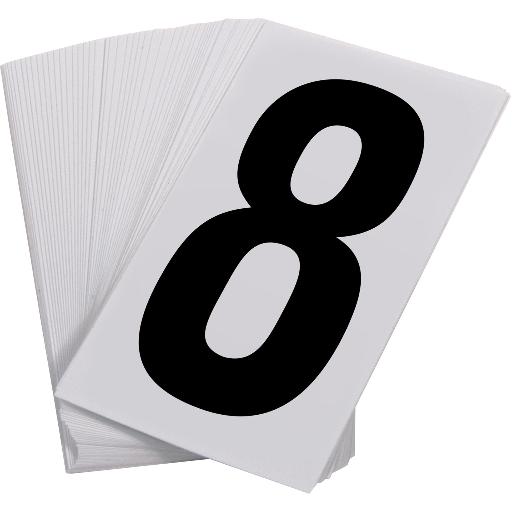 Incom Top Tape & Label Pressure Sensitive Numbering, 8, 3-1/2" H, Black on White