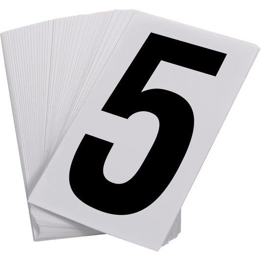 Incom Top Tape & Label Pressure Sensitive Numbering, 5, 3-1/2" H, Black on White