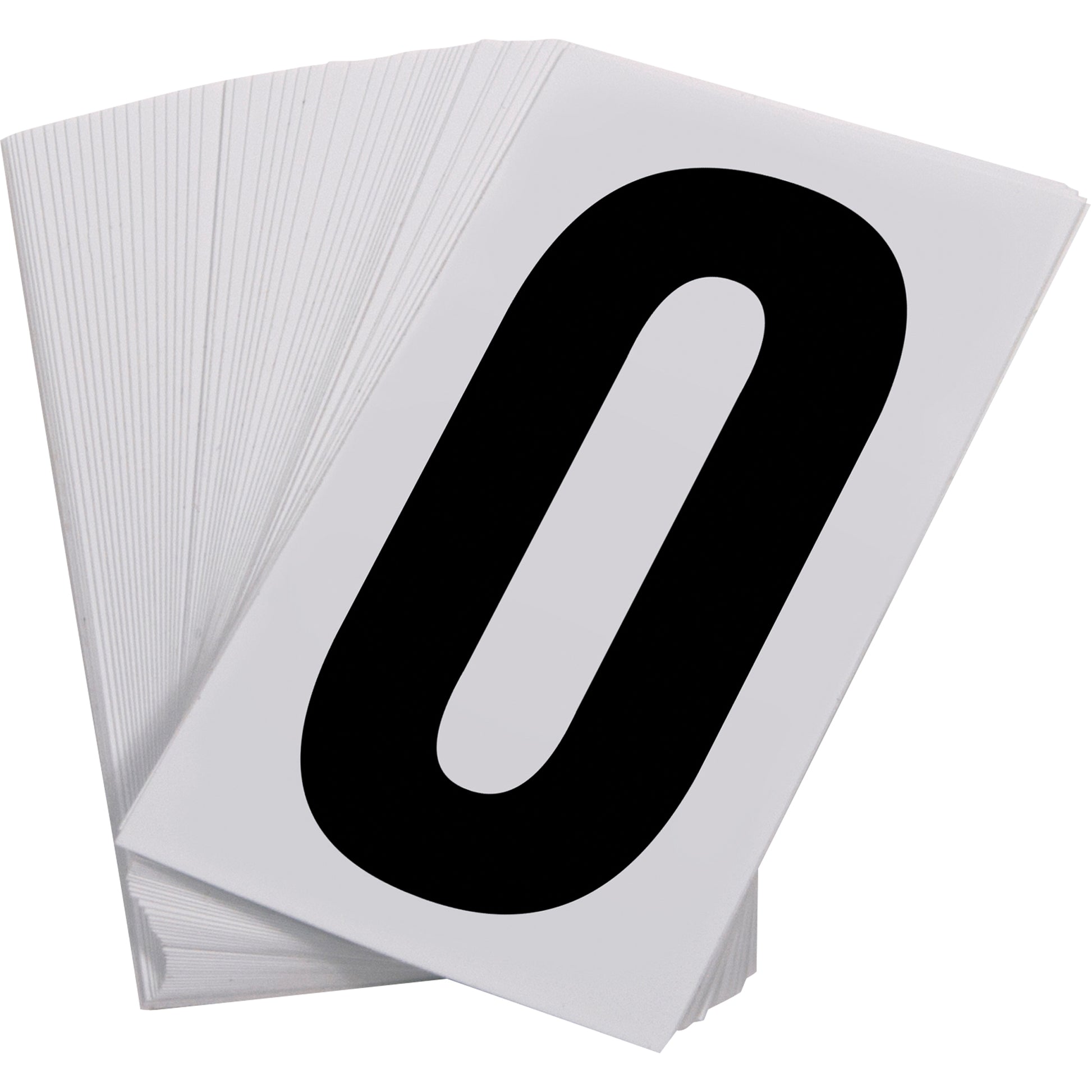 Incom Top Tape & Label Pressure Sensitive Numbering, 0, 3-1/2" H, Black on White