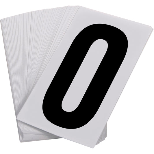 Incom Top Tape & Label Pressure Sensitive Numbering, 0, 3-1/2" H, Black on White