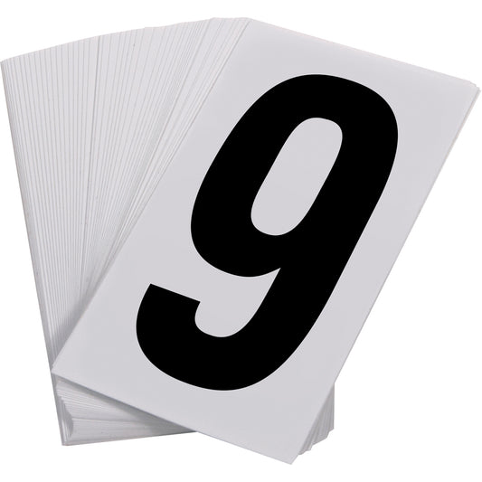 Incom Top Tape & Label Pressure Sensitive Numbering, 9, 3-1/2" H, Black on White