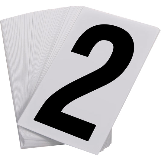 Incom Top Tape & Label Pressure Sensitive Numbering, 2, 3-1/2" H, Black on White