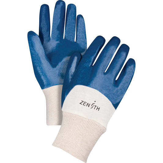 Zenith Safety Products Medium-Weight Interlock Lined Gloves, 10/X-Large, Nitrile Coating, Cotton Shell