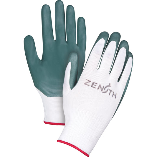 Zenith Safety Products Premium Comfort Coated Gloves, 10/X-Large, Nitrile Coating, 13 Gauge, Polyester Shell