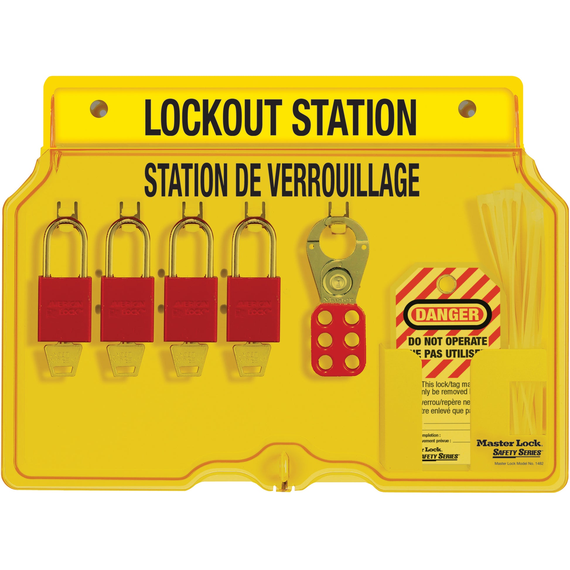 Master Lock Lockout Station, Aluminum Padlocks, 4 Padlock Capacity, Padlocks Included
