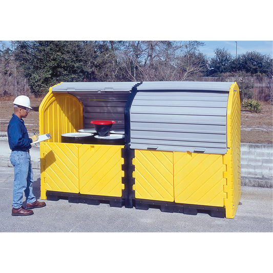 Ultratech Ultra-Hard Top Plus Spill Pallets Without Drain, 126" L x 62" W x 79" H, 18000 lbs. Load Capacity