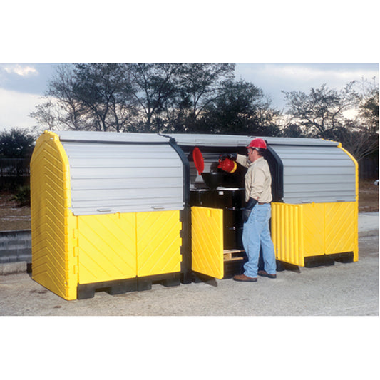 Ultratech Ultra-Hard Top Plus Spill Pallets Without Drain, 188" L x 62" W x 79" H, 27000 lbs. Load Capacity