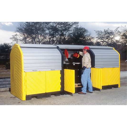 Ultratech Ultra-Hard Top Plus Spill Pallets With Drain, 188" L x 62" W x 79" H, 27000 lbs. Load Capacity