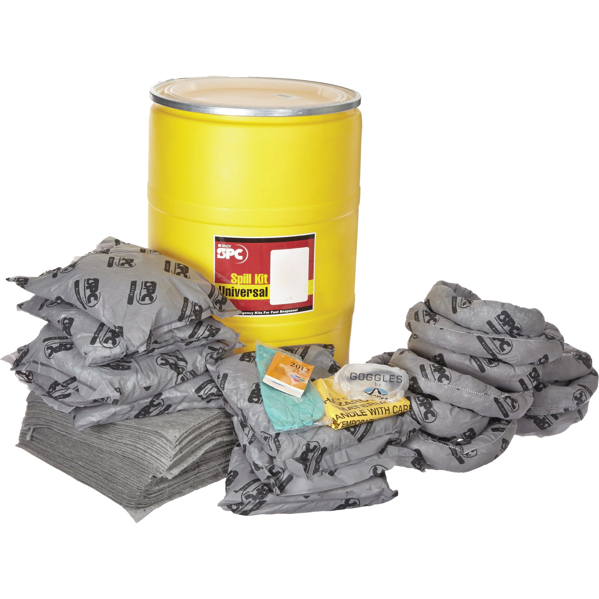 SPC Spill Kit, Universal, Drum, 41 US Gal. Absorbancy