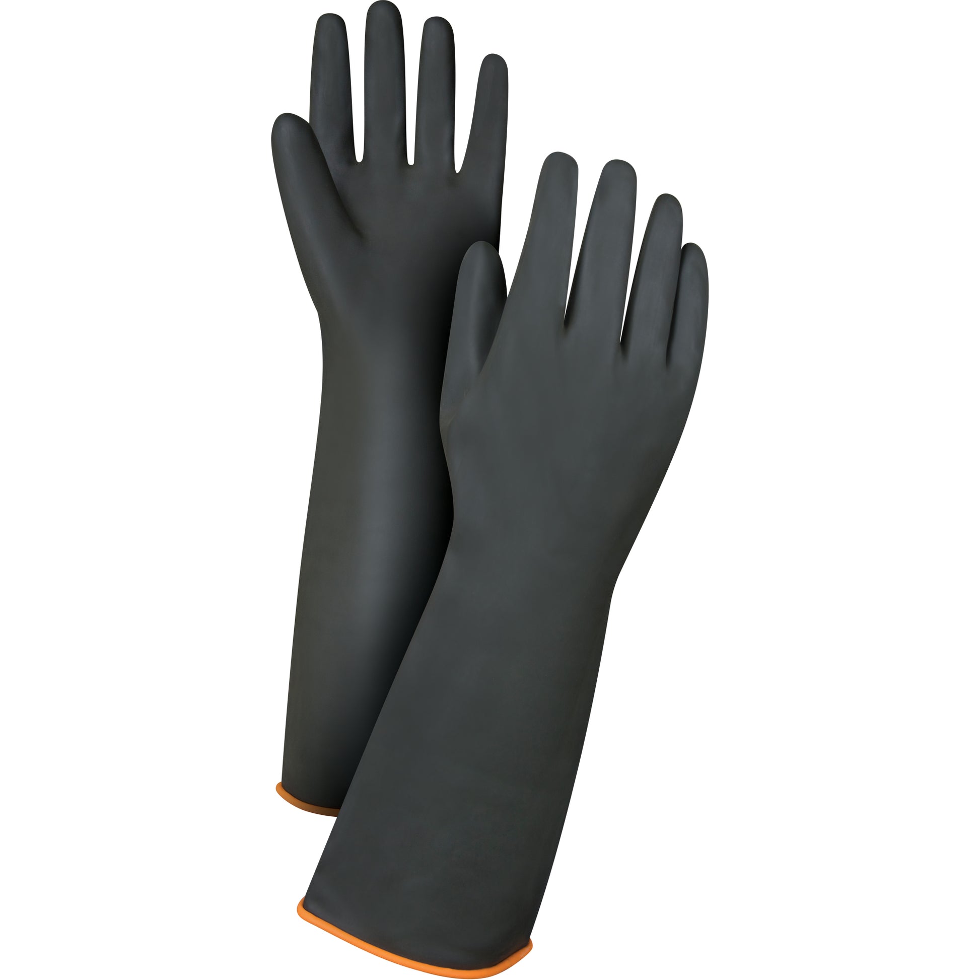 Zenith Safety Products Heavyweight Chemical-Handling Gloves, Size Large/9, 18" L, Rubber Latex, 30-mil