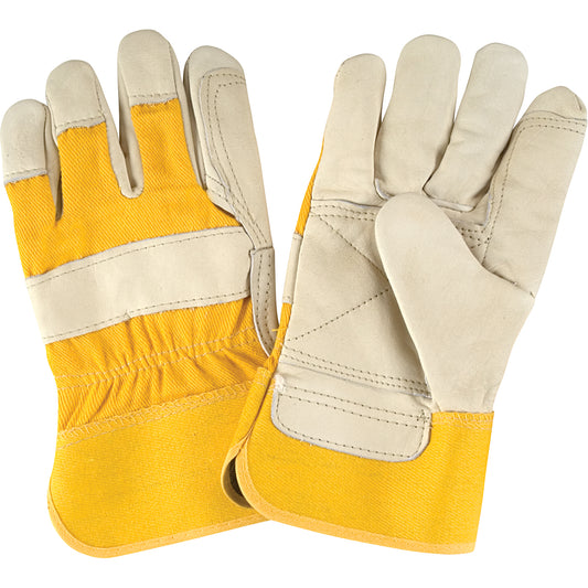 Zenith Safety Products Premium Quality Fitters Gloves, Large, Grain Cowhide Palm, Cotton Inner Lining