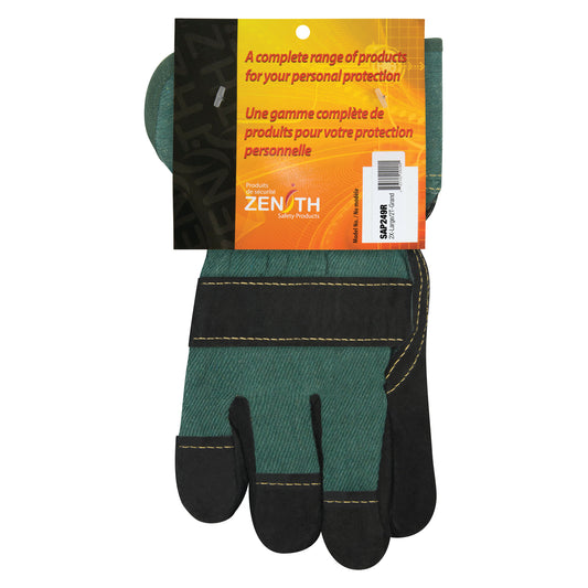 Zenith Safety Products Superior Warmth Winter-Lined Fitters Gloves, 2X-Large, Split Cowhide Palm, Thinsulate™ Inner Lining