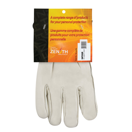 Zenith Safety Products Standard-Duty Winter-Lined Driver's Gloves, 2X-Large, Grain Cowhide Palm, Fleece Inner Lining