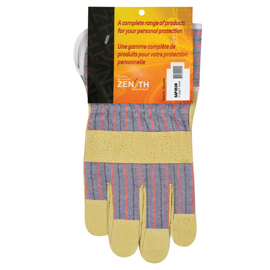 Zenith Safety Products Superior Comfort Fitters Gloves, X-Large, Split Pigskin Palm, Cotton Inner Lining