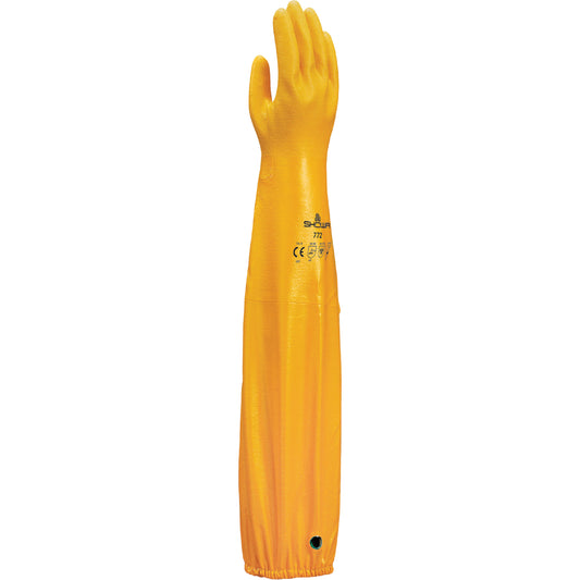 Showa Chemical Resistant Gloves, Size Medium/8, 26" L, Nitrile, 30-mil
