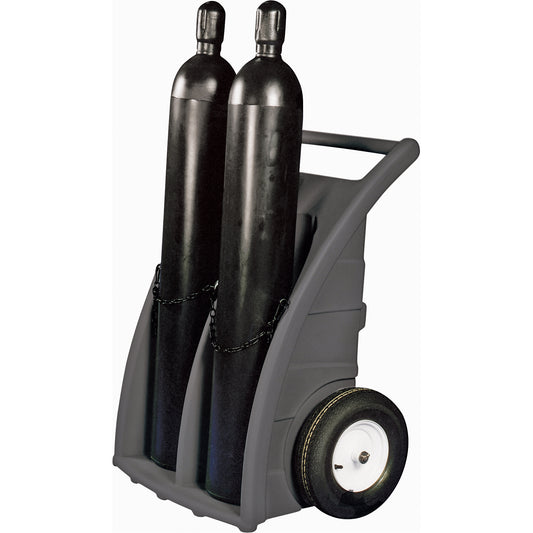Dual-Cylinder Dollies, Rubber Wheels, 23" W x 12"L Base, 500 lbs.