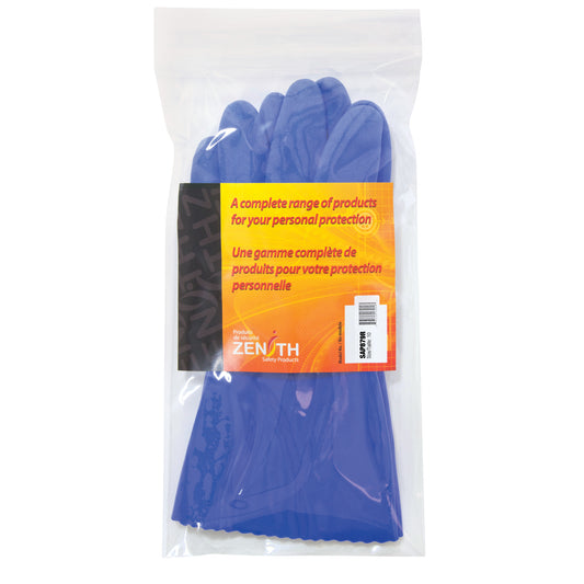 Zenith Safety Products Ultra Flexible Gloves, Size 10, 12" L, PVC, Interlock Inner Lining, 45-mil