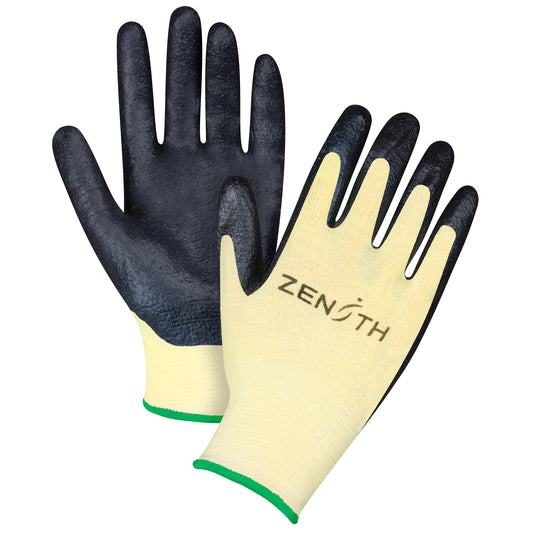 Zenith Safety Products Superior Grip Cut-Resistant Gloves, Size Medium/8, 13 Gauge, Foam Nitrile Coated, Aramid Shell, ANSI/ISEA 105 Level 3/EN 388 Level 5