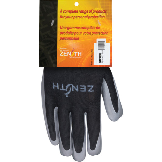 Zenith Safety Products Premium Comfort Coated Gloves, 11/2X-Large, Nitrile Coating, 13 Gauge, Polyester Shell