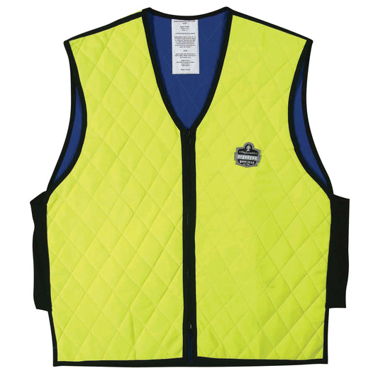 Ergodyne Chill-Its® 6665 Wet Evaporative Cooling Vests, Large, High Visibility Lime-Yellow