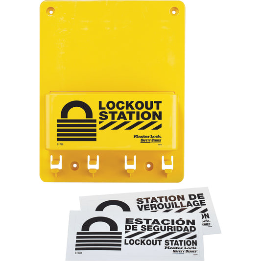 Master Lock Compact Lockout Station, None Padlocks, 4 Padlock Capacity, Padlocks Not Included