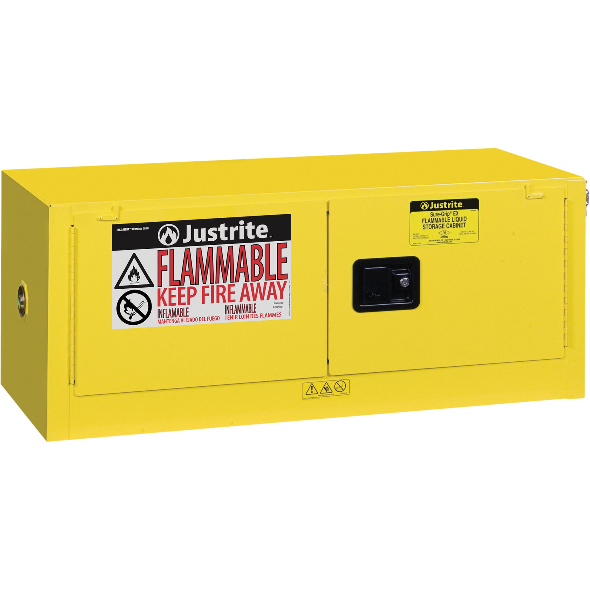 Sure-Grip® EX Piggyback Flammable Safety Cabinet, 17 gal., 2 Door, 43" W x 24" H x 18" D