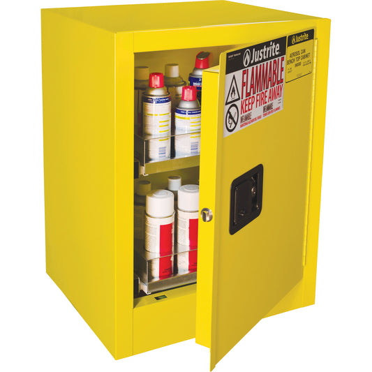 Sure-Grip® EX Benchtop Flammable Safety Cabinet, 24 gal., 1 Door, 21" W x 27" H x 18" D