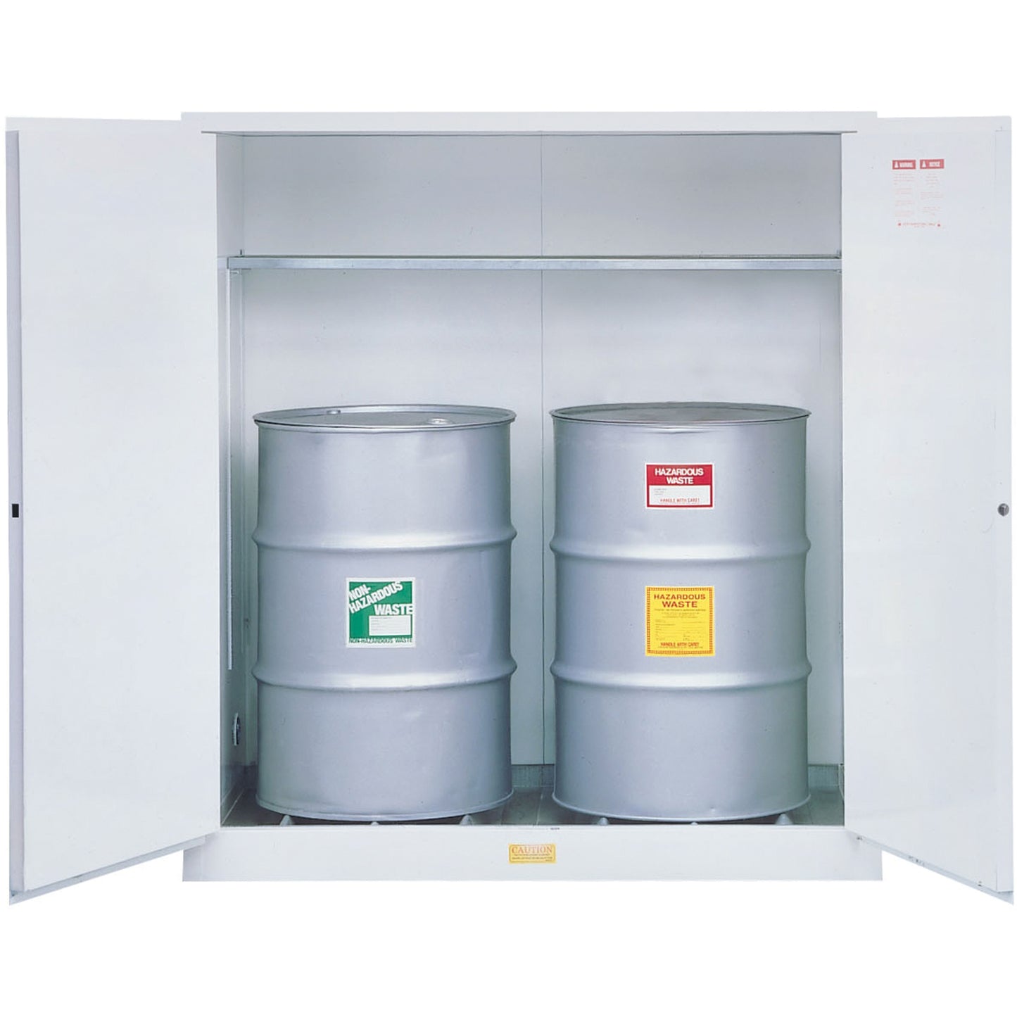 Hazardous Waste Safety Cabinets, 110 US gal. Cap., 2 Drums, White