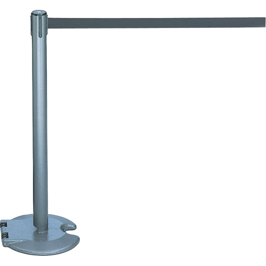 Tensator RollaBarrier® Barrier Post, Steel, 39" H, Grey Tape, 7.5' Tape Length