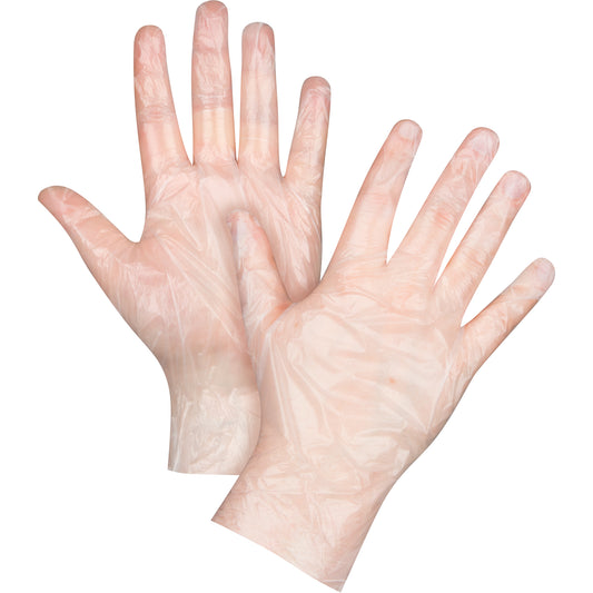 Zenith Safety Products Economy Disposable Gloves, Large, Polyethylene, 1-mil, Powder-Free, Clear