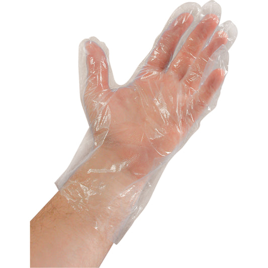 Almedic Disposable Gloves, Large, Polyethylene, 0.02-mil, Powder-Free, Clear