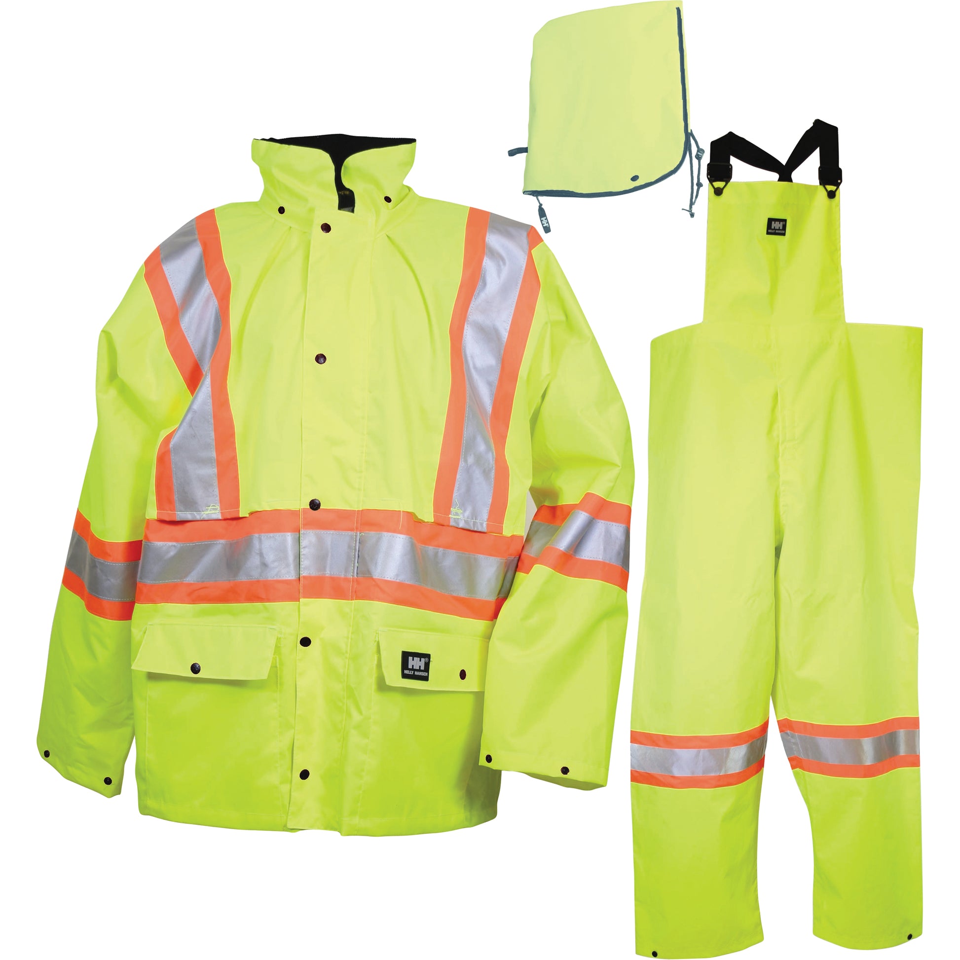 Helly Hansen Waverley Packable Storm Suits, Nylon, Medium, High Visibility Lime-Yellow