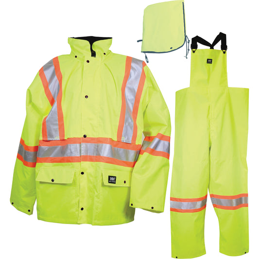 Helly Hansen Waverley Packable Storm Suits, Nylon, Medium, High Visibility Lime-Yellow