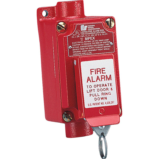 Federal Signal Corporation Explosion-proof Fire Alarm Pull Station (mpex) Two-step Operation Prevents Accidental Activation