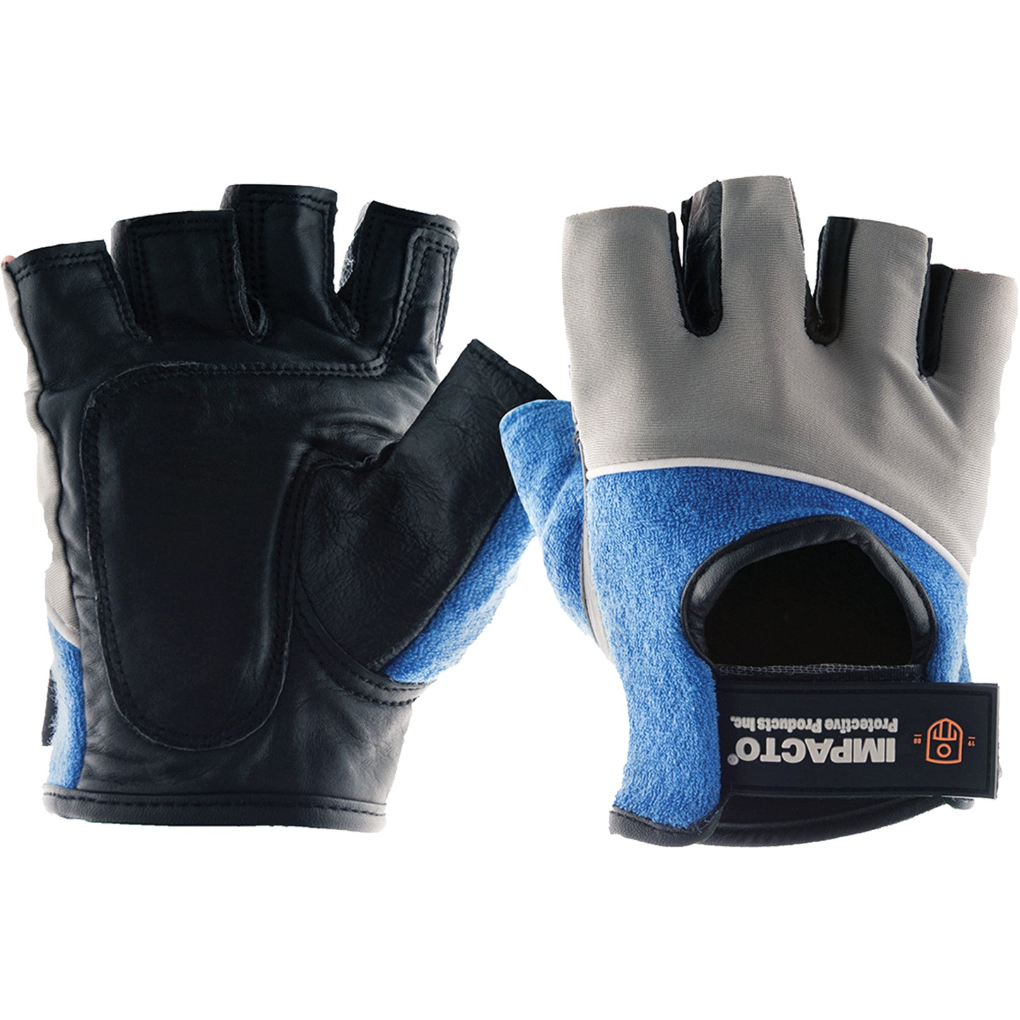 Impacto Gel-Padded Work Gloves, Small, Grain Leather Palm, Hook & Loop Cuff