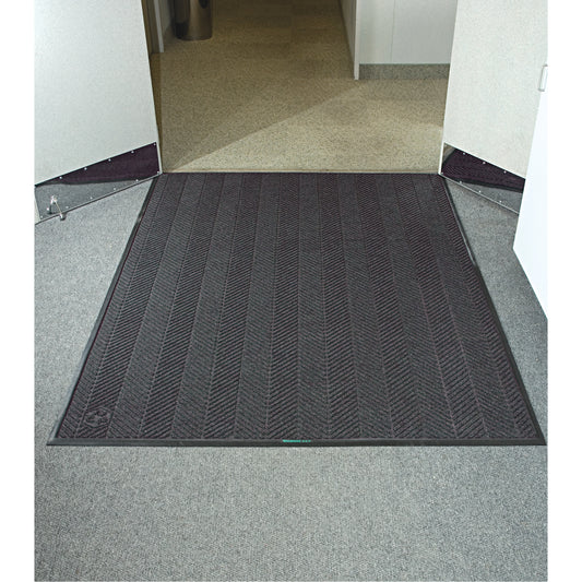 M+A Matting Waterhog® Eco Elite Matting, Wiper/Scraper, 6' x 20' x 3/8", Grey Ash