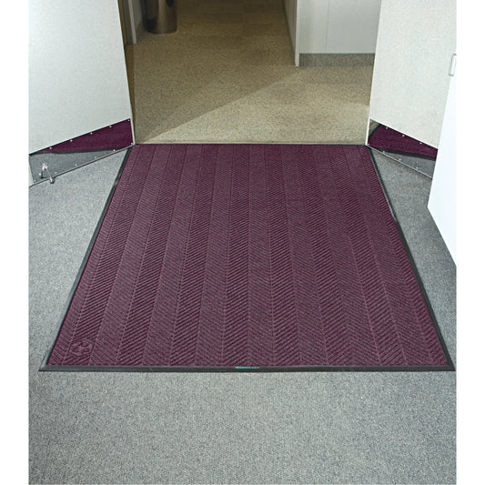 M+A Matting Waterhog® Eco Elite Matting, Wiper/Scraper, 3' x 8' x 3/8", Maroon