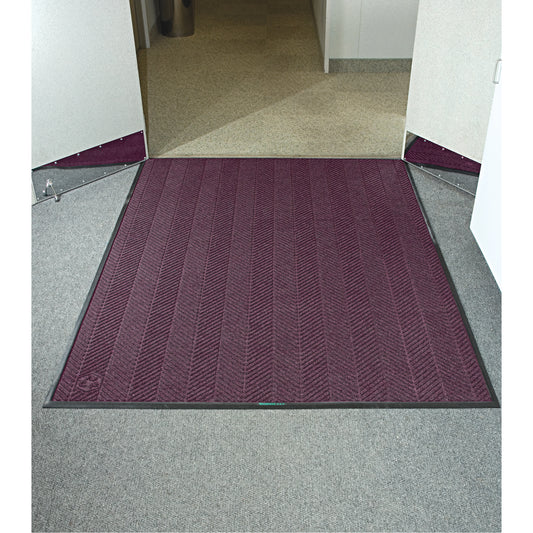 M+A Matting Waterhog® Eco Elite Matting, Wiper/Scraper, 6' x 6' x 3/8", Maroon