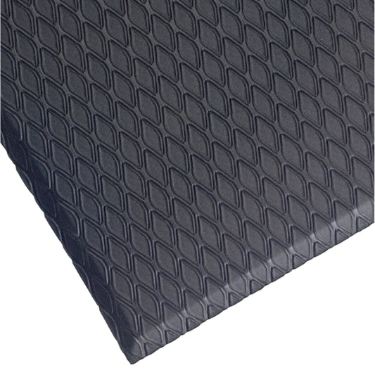 M+A Matting Cushion Max™ Mats, Diamond, 3' x 5' x 5/8", Charcoal, Nitrile/PVC