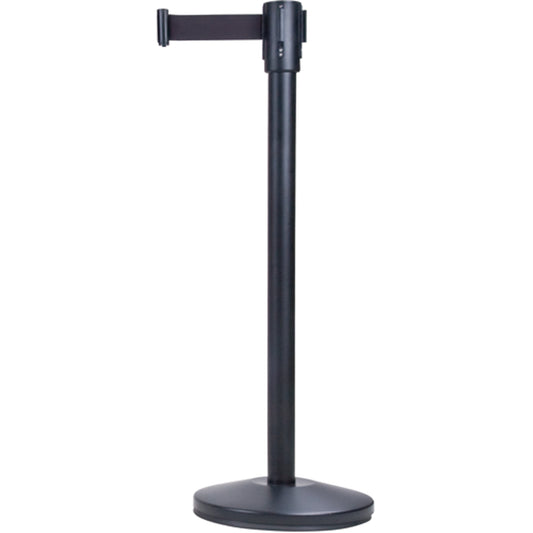 Zenith Safety Products Free-Standing Crowd Control Barrier, Steel, 35" H, Black Tape, 7' Tape Length
