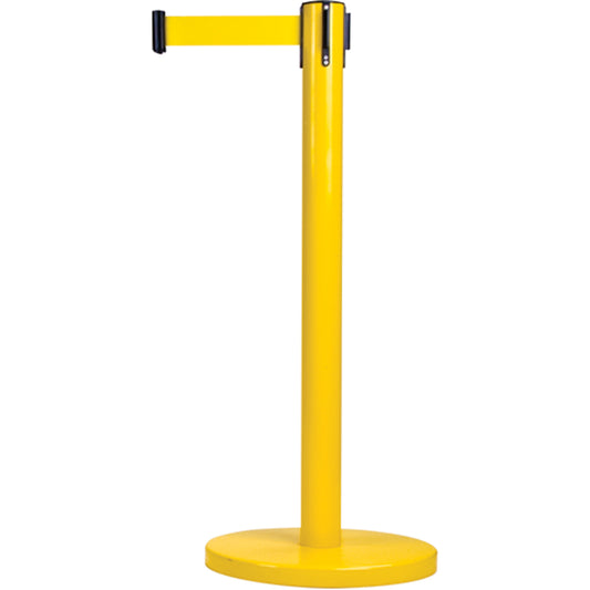 Zenith Safety Products Free-Standing Crowd Control Barrier, Steel, 35" H, Yellow Tape, 12' Tape Length