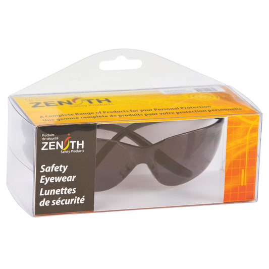 Zenith Safety Products Z500 Series Safety Glasses, Grey/Smoke Lens, Anti-Scratch, Meets/Exceeds CSA Z94.3