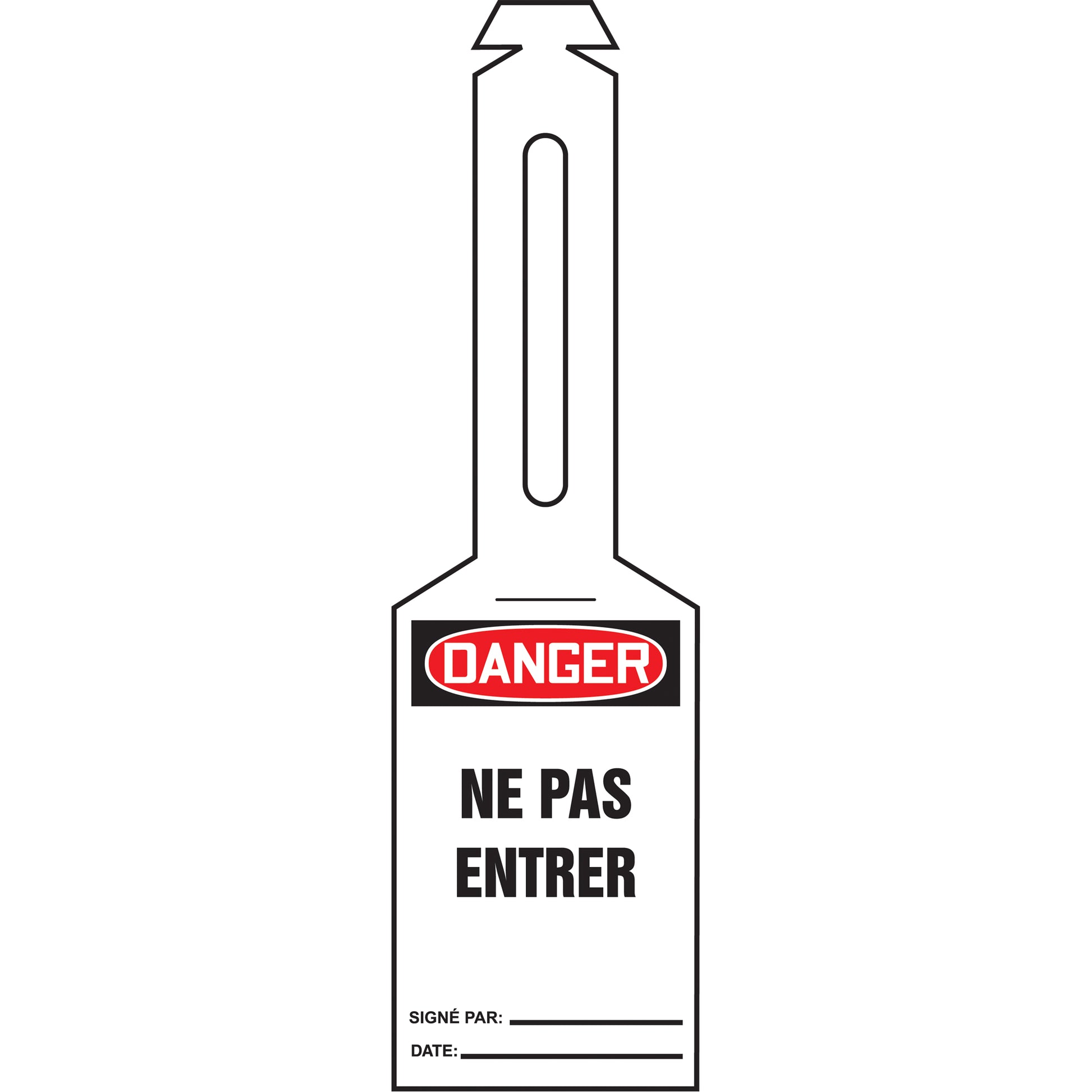 Accuform Signs Loop 'N Lock™ Lockout tag, Plastic, 3-3/8" W x 5-7/8" H, French