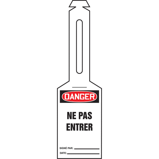 Accuform Signs Loop 'N Lock™ Lockout tag, Plastic, 3-3/8" W x 5-7/8" H, French