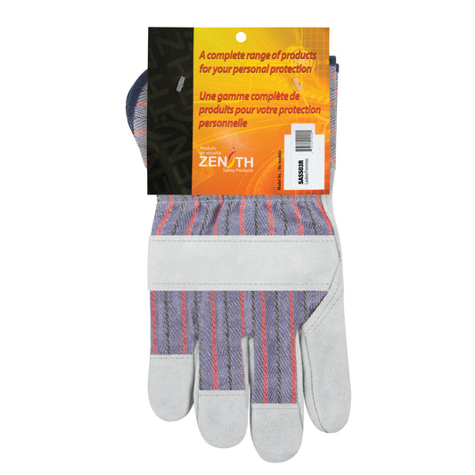 Zenith Safety Products Premium Dry-Palm Fitters Gloves, Ladies, Split Cowhide Palm, Cotton Inner Lining